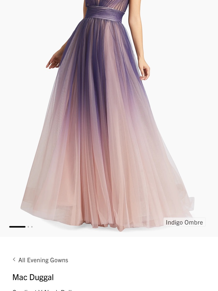 Mac Duggal Navy And Blush Ombre Prom Dress